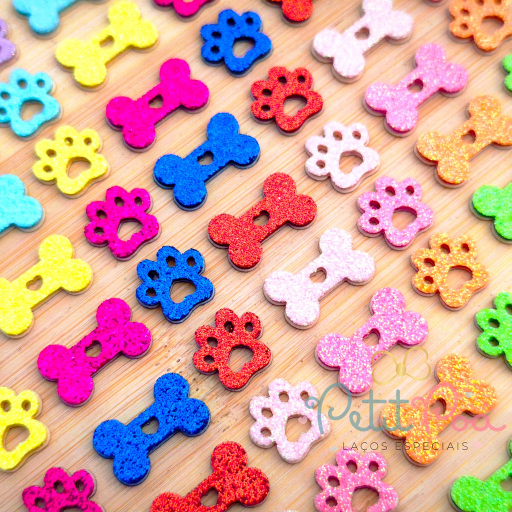 ADESIVO PET MIX MINI OSSINHOS E PATINHAS - BANHO E TOSA (200 UNIDADES)