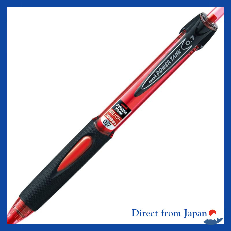 Mitsubishi Pencil Power Tank Standard Ballpoint Pen 0.7mm Red and Black - 10-Pack
