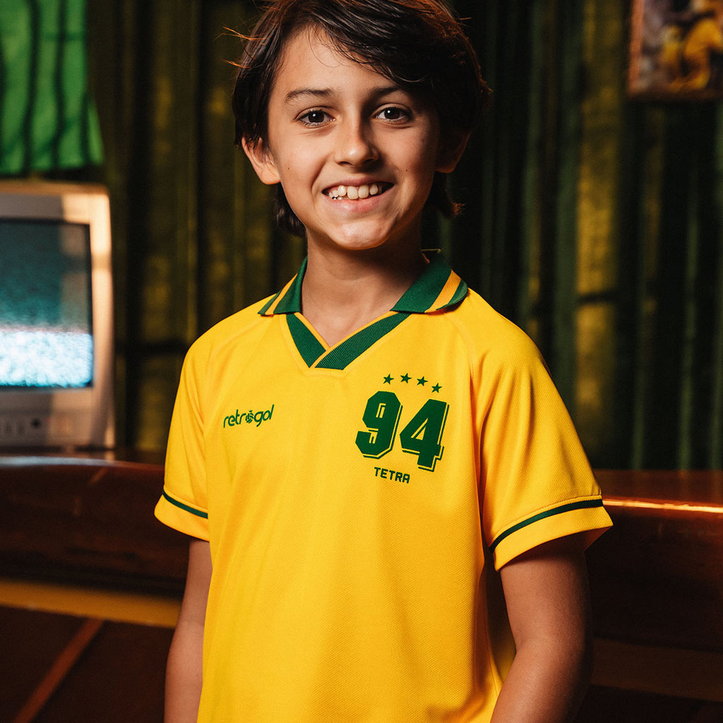 Camisa Brasil 1994 Retrô Infantil Juvenil
