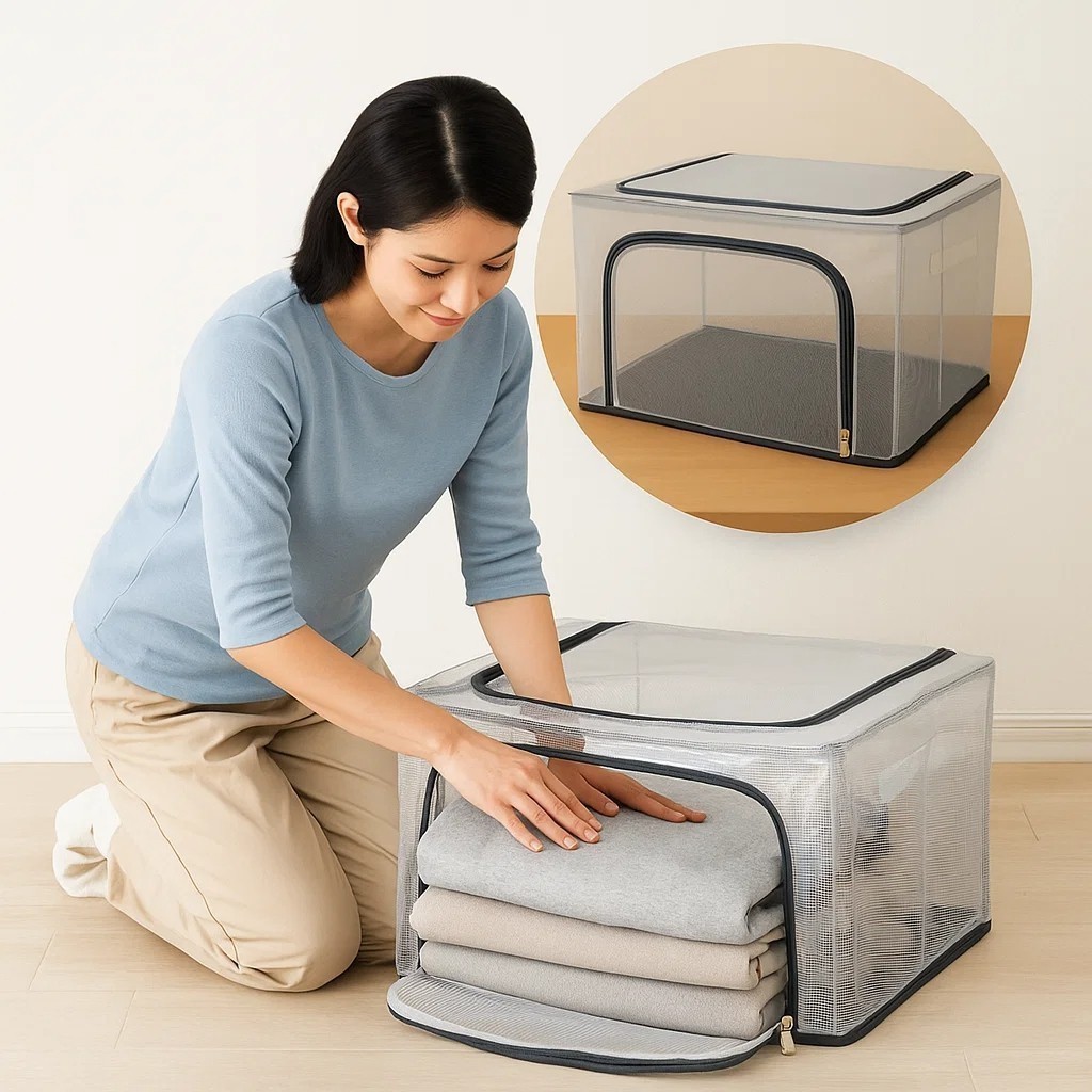 Caixa Organizadora Empilhável 100L 66L 24L Guarda Roupa Luxo Armário Objetos Multiuso Litros Achadinhos