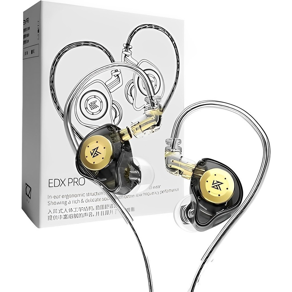 Fone de Ouvido Profissional Kz Edx Pro Driver Intra-auricular Dinâmico Magnético 10mm Gamer