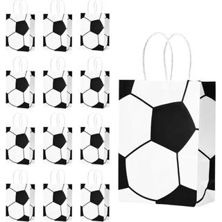 LONGIM 12PCS Sacolas de Lembrancinhas para Festa de Futebol, Sacolas de Papel para Presentes com Tema Esportivo, Sacolas