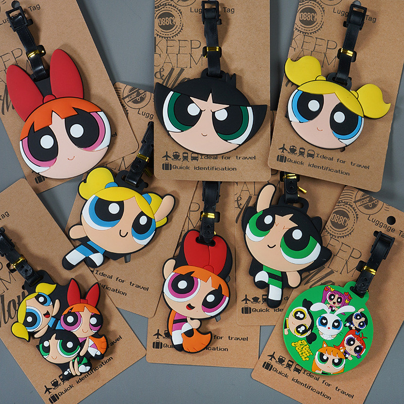 Etiqueta de bagagem fofa indispensável para viagem Etiqueta de bagagem para meninas Superpoderosas CXSU