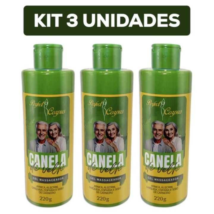 Kit 3 Pomada Massageadora Canela de Velho Gel 220g Cada Gel Super Resultado em Oferta na Shopee