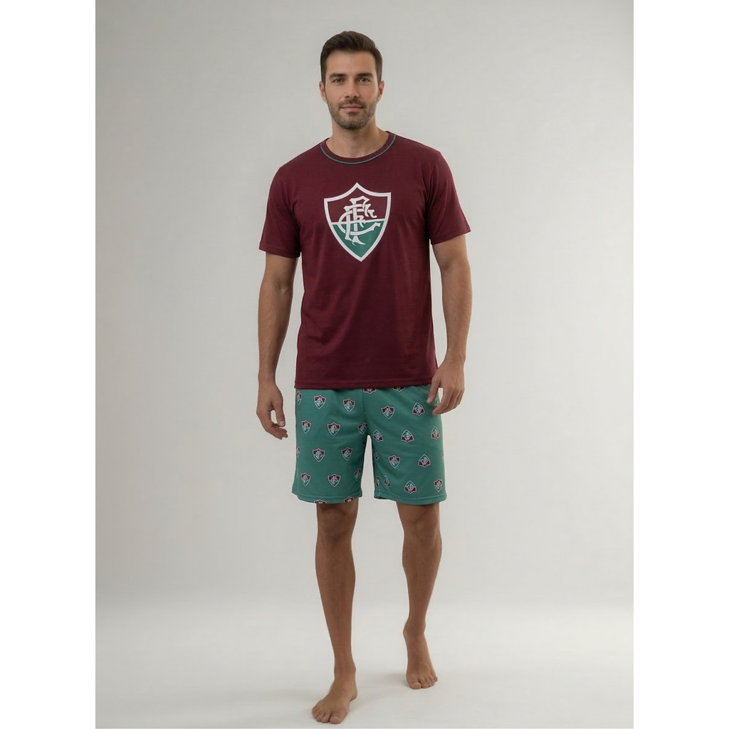 Pijama Fluminense Masculino em Malha Verão