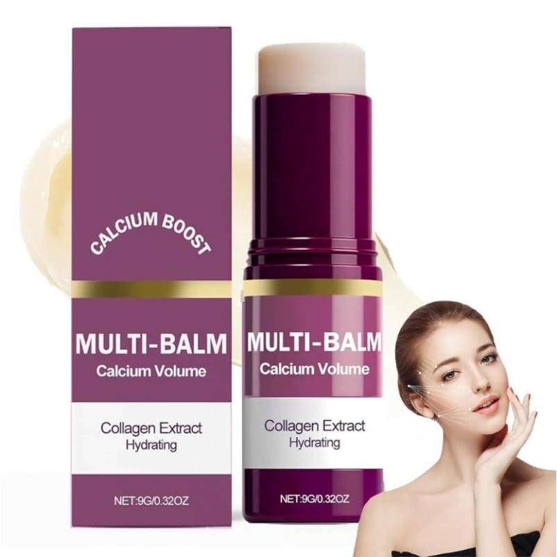Bastão Multi-Bálsamo Hidratante De Colágeno De Cálcio 9g-Umidade Suave 24H Para Lábios Secos , Rosto , Cotovelos , Mãos