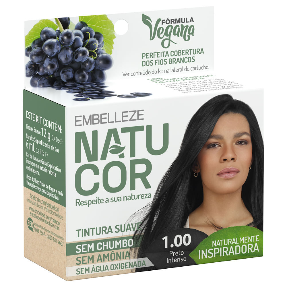 Tintura Em Pó Natucor Preto Intenso 1.00 em Oferta na Shopee