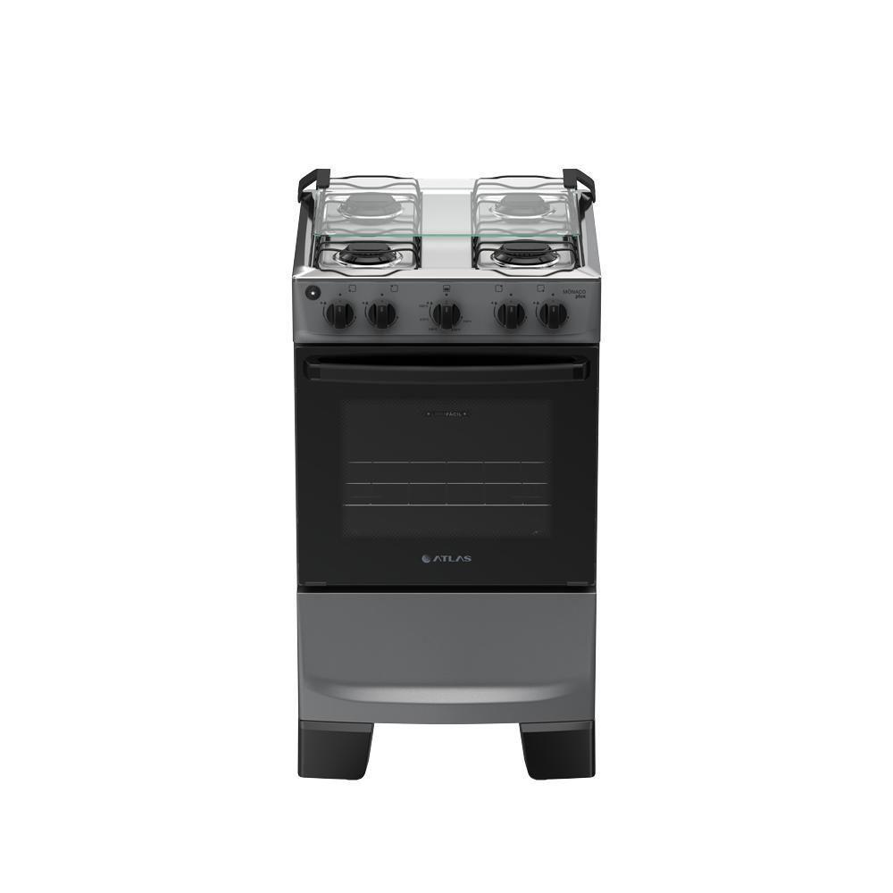 Imagem Fogão 4 Bocas Atlas Mônaco Plus Mesa Inox Bivolt Titanium