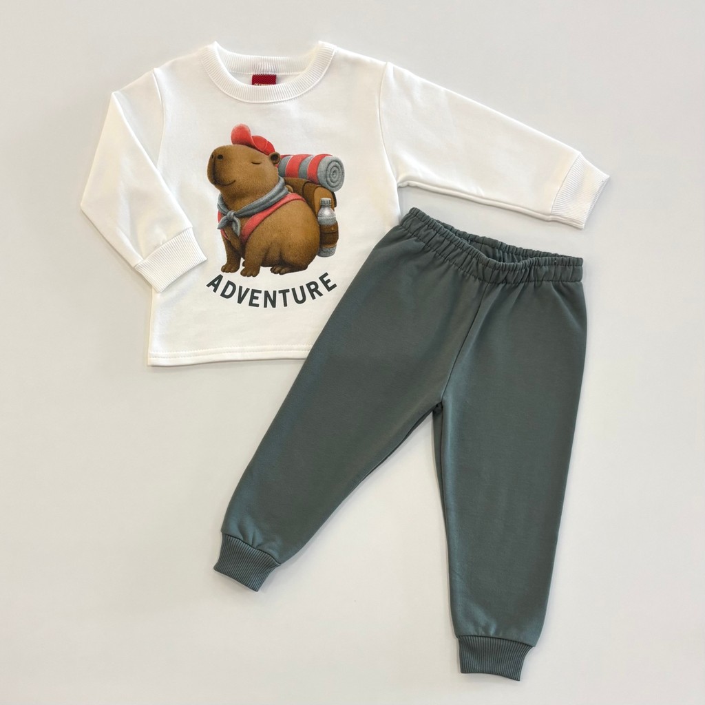 Conjunto Infantil Menino Kyly Casaco Manga Longa e Calça Moletom Inverno Moda Kids 1001577