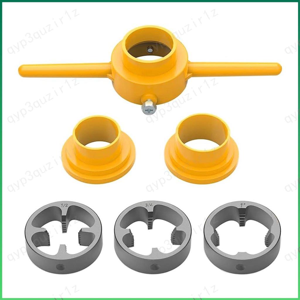 6 Pçs PVC Thread Maker Ferramenta Tubo Threader Kit De Ferramentas Encanamento Redondo Morrer Conjunto Com 3 Dados 1/2 P