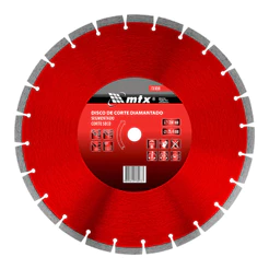 Disco de Corte Segmentado Diamantado 350mm x 25,4mm Corte Seco Com Anel Redutor MTX