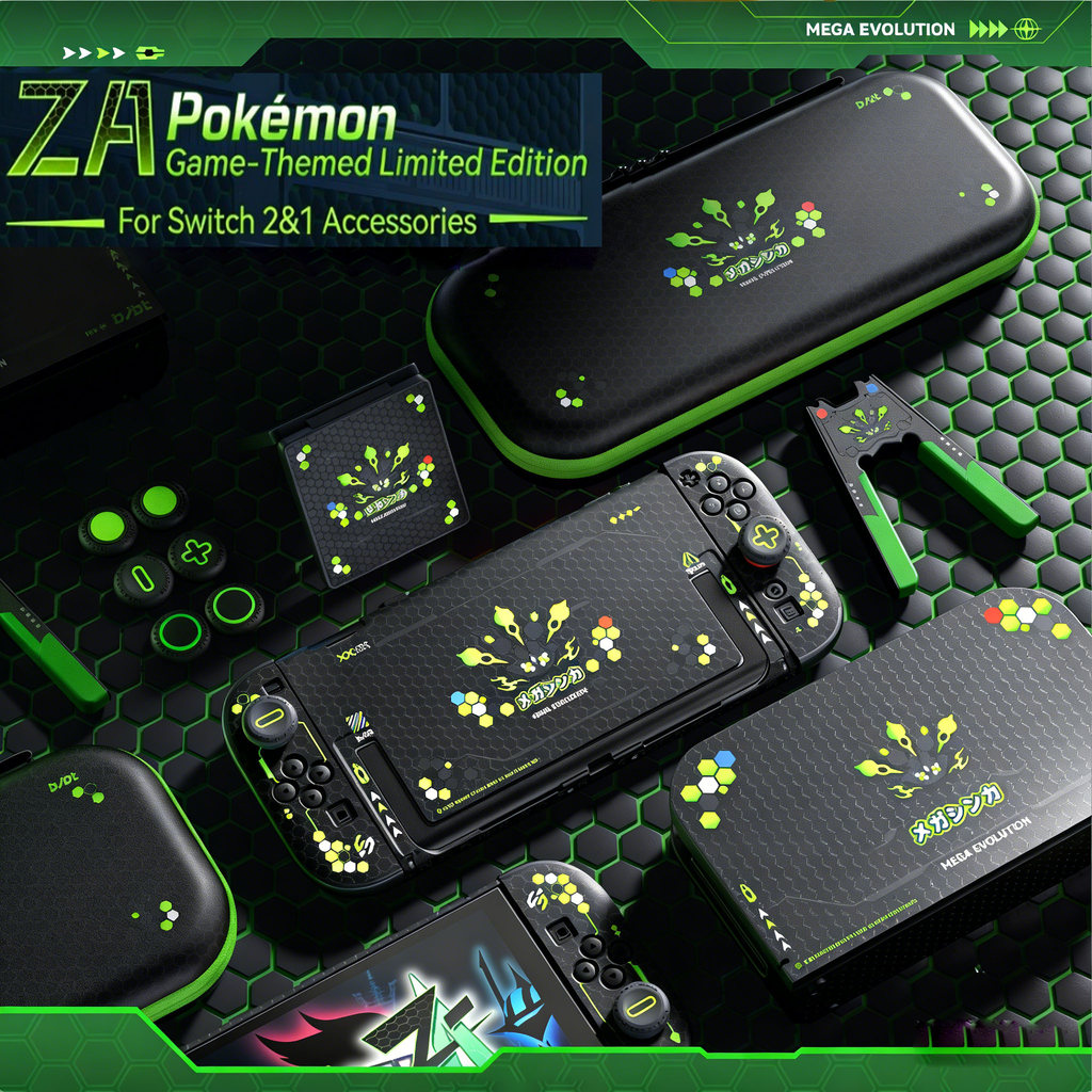 Acessórios Da Série Za Para Nintendo Switch 2 E 1 : Capa Protetora Pokémon Legends/Punhos De Polegar/Estojo Cartão De Jo