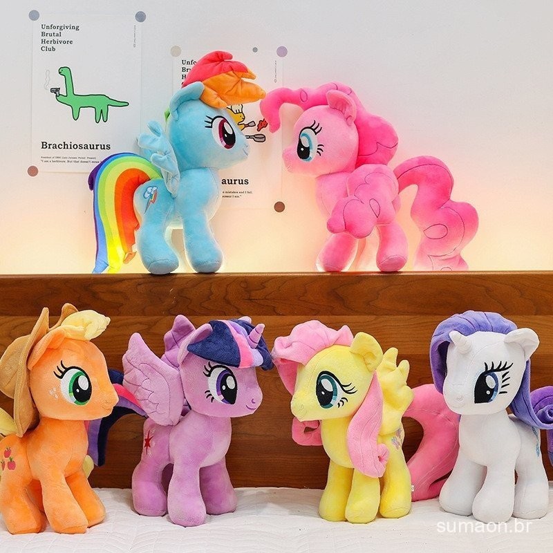 Pequeno brinquedo de pelúcia unicórnio pônei Bolie, almofada, presente de aniversário para crianças