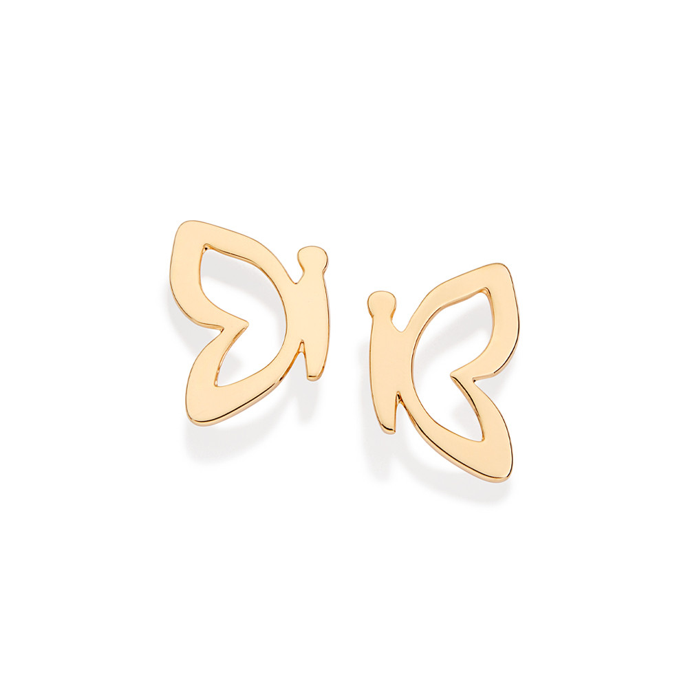 Imagem BRINCO BORBOLETA BANHADO A OURO 18K