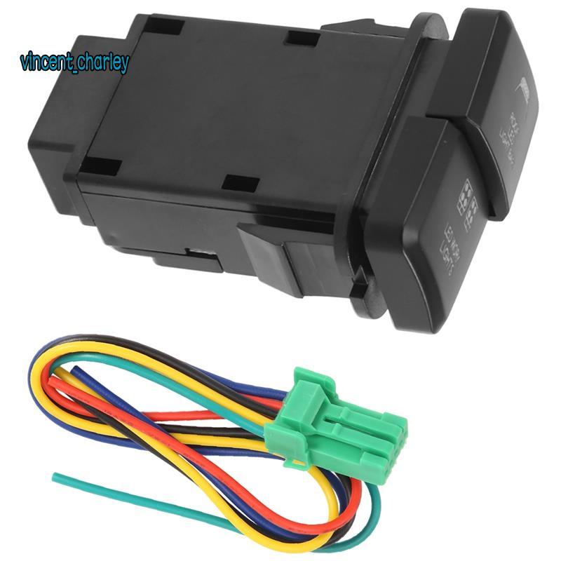 [vincent_c] Barra De Luz LED Dupla Para Carro 12V Botão Interruptor Azul/Verde Prado