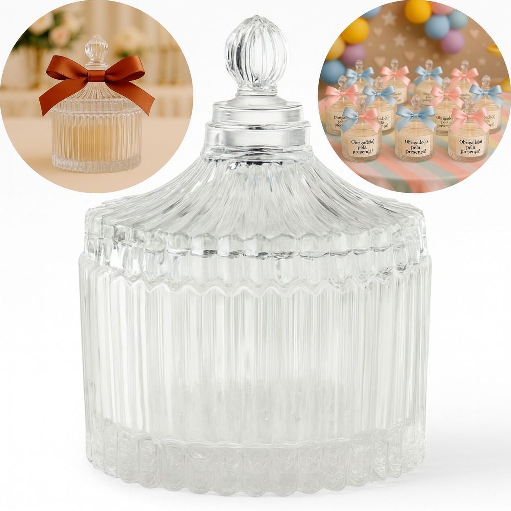 Kit 5/10/20 Mini Bomboniere Carrossel Lyor Vidro Potiches Lembrancinhas Velas Batizado Casamento Presentes