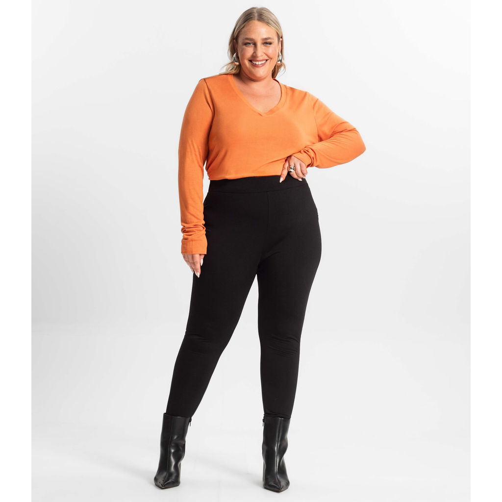 Legging Feminina Plus Size Secret Glam Preto