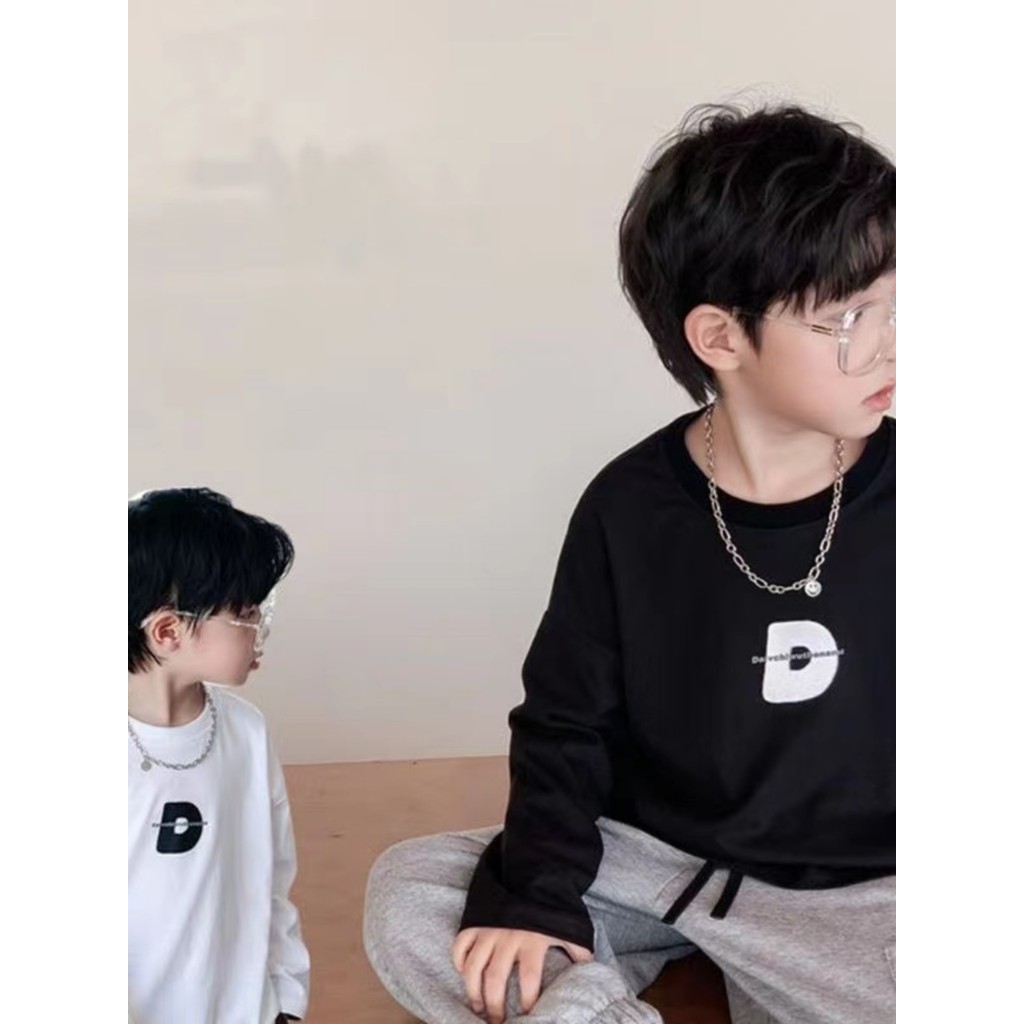 100% algodão roupas infantis estilo outono estilo coreano na moda crianças Casual estilo fino de manga comprida camiseta
