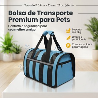 Bolsa Mala Transporte Pet Cachorro Gato Viagem Avião Material Respiravel Tamanho M  35x25x25 em Oferta na Shopee