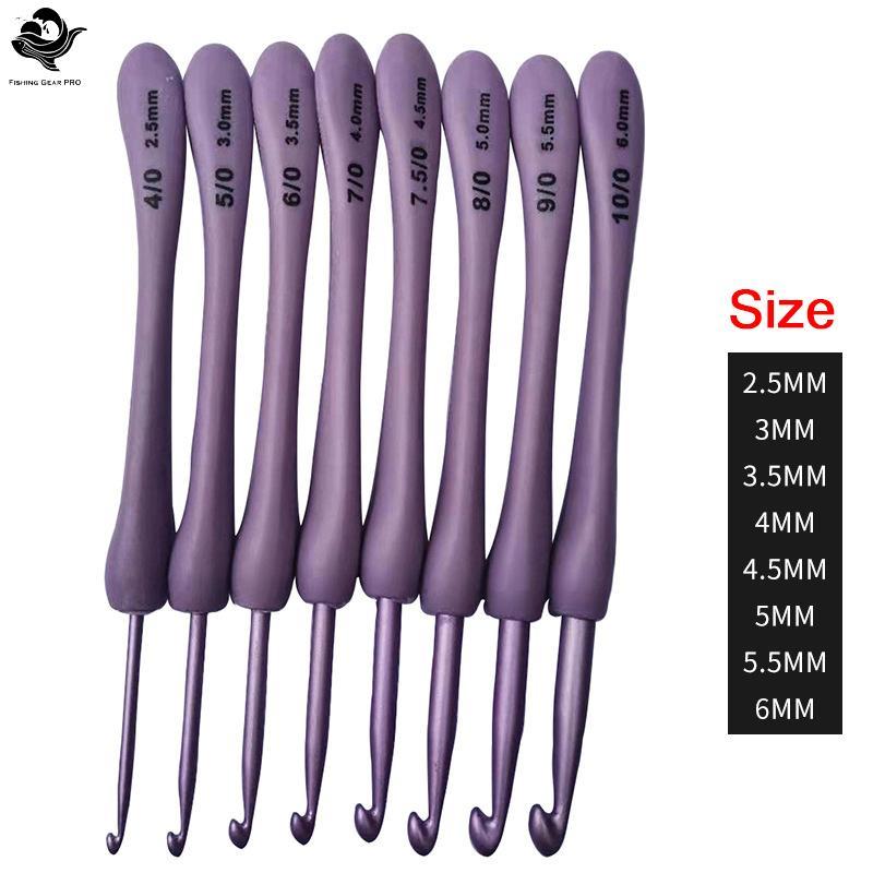 PFG 8 Pçs/Set 2.5-6.0mm Roxo Crochê Ganchos Conjunto Artesanato Tecelagem Tricô Agulhas DIY Para Costura Ferramenta De F