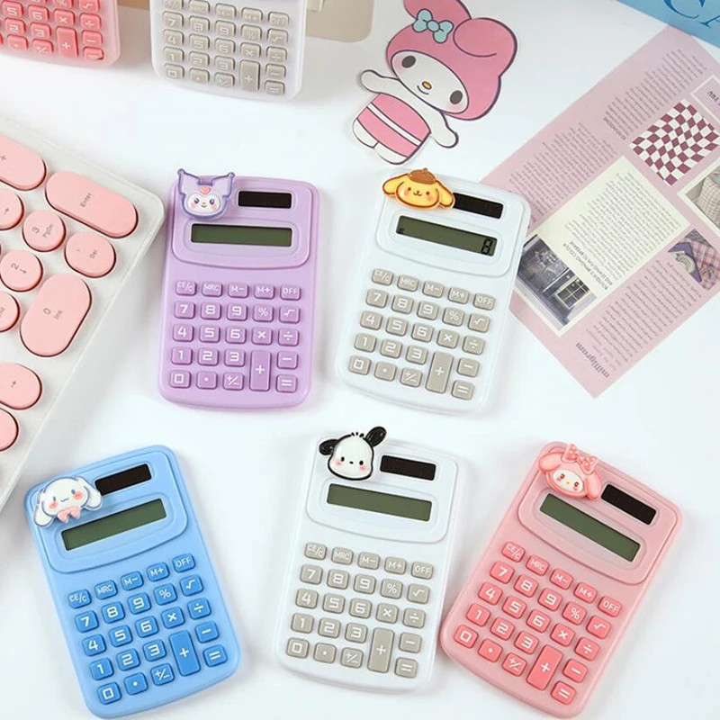 Mini Sanrio Calculadora Cartoon 8 Dígitos Calculadoras Eletrônicas LCD Kid Primary School Ferramentas De Cálculo De Pape