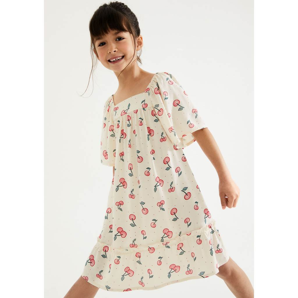 Vestido Infantil Com Mangas Bufantes em Oferta na Shopee