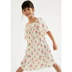 Vestido Infantil Com Mangas Bufantes