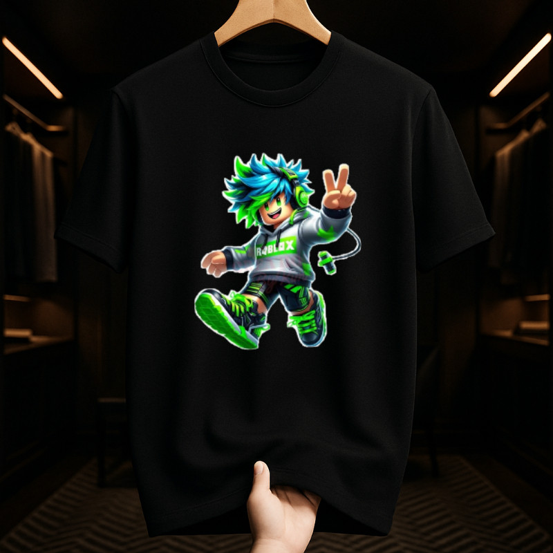 Conjunto Roblox Gamer  Personagem Geek Nerd Unissex  Camiseta100% Algodão e short tectel  P ao GG