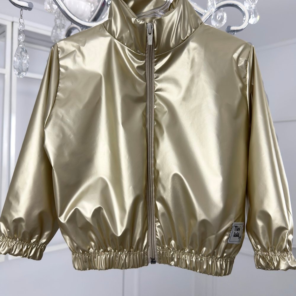 Jaqueta Infantil Corta Vento Manga Longa Dourado LUXO