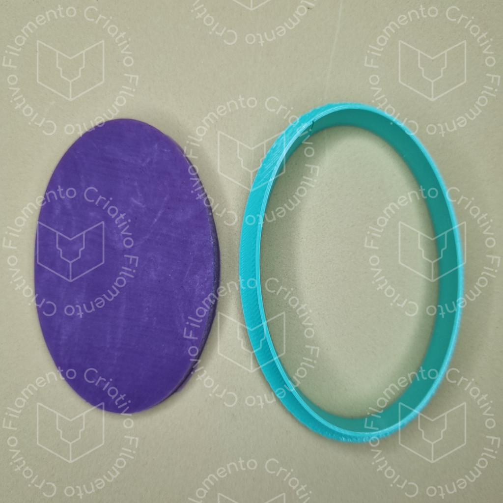 Cortador de Biscoito Oval Simples Moldura