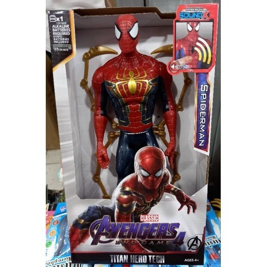 Boneco Homem Aranha Com Garras 30cm Com Som E Luz