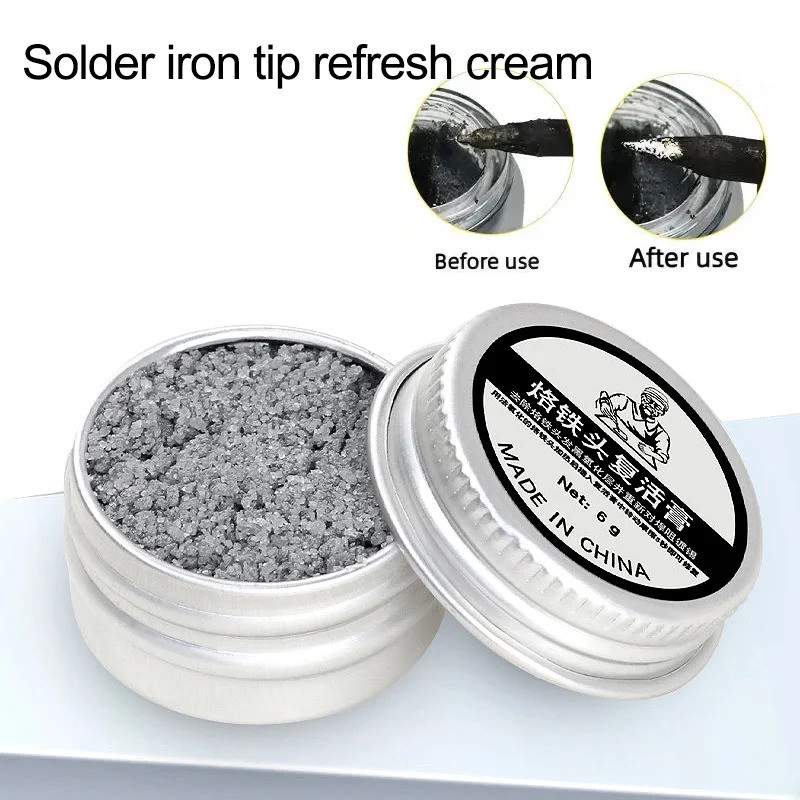 Ponta De Ferro De Solda Elétrica Caixa De Alumínio Gesso Refrescante Antiaderente Estanho Oxidação Preta Creme De Pasta