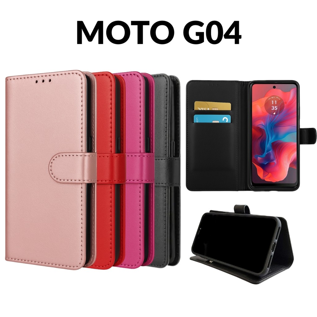 Capa Capinha Carteira Para Motorola Moto G04 em Oferta na Shopee
