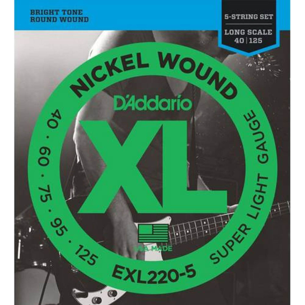 Encordoamento Contra Baixo 5 Cordas .040 Super Light Daddario EXL220-5