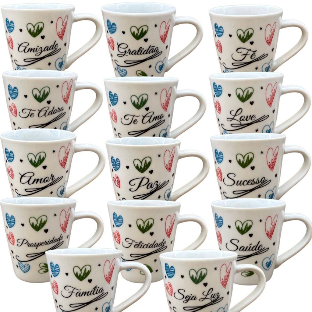 Caneca Porcelana Xícara Café Chá Personalizada Gratidao Fé Amor Frases de Motivação em Oferta na Shopee