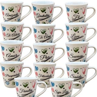 Caneca Porcelana Xícara Café Chá Personalizada Gratidao Fé Amor Frases de Motivação em Oferta na Shopee