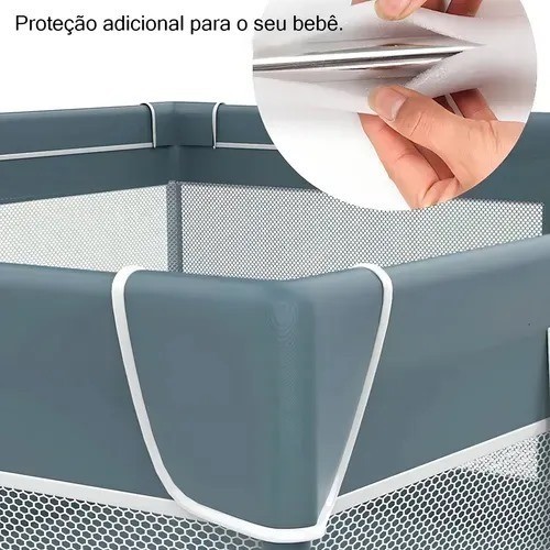 Cercadinho Infantil Retangular Cinza Jocenter 180x150 Imports Cercadinho