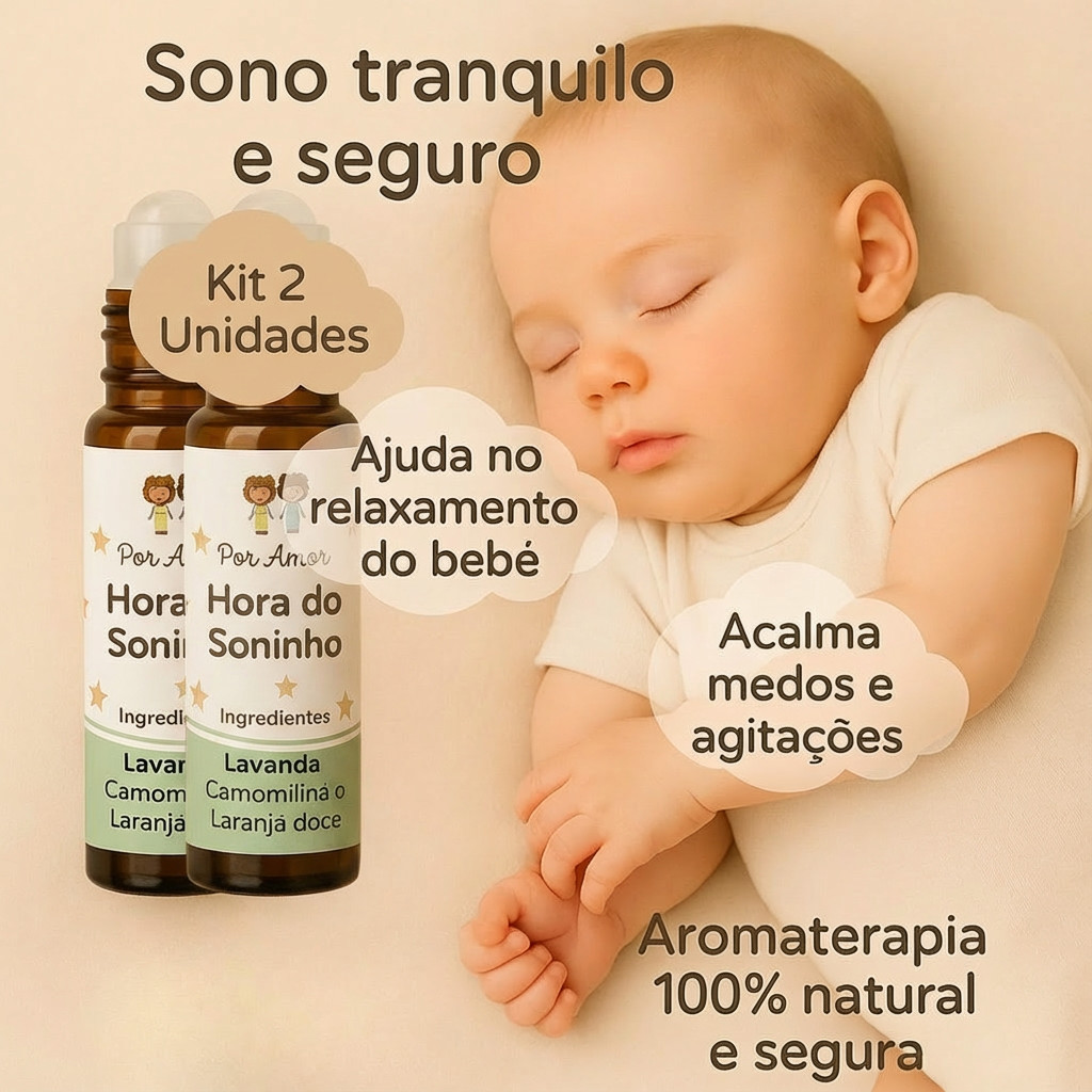 Kit Óleo Essencial Infantis Hora do Soninho Sono Acalma Bebê Natural