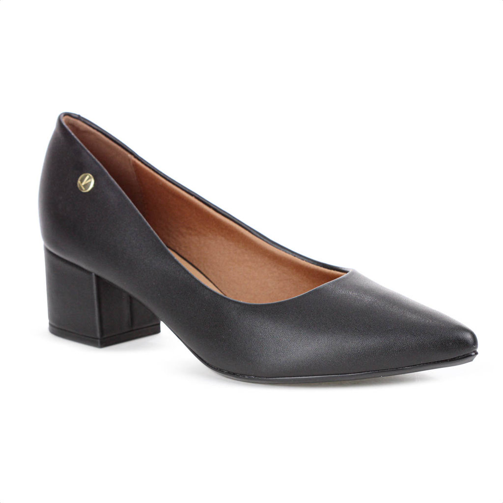 Scarpin Vizzano Pelica Salto Bloco Preto - Feminino