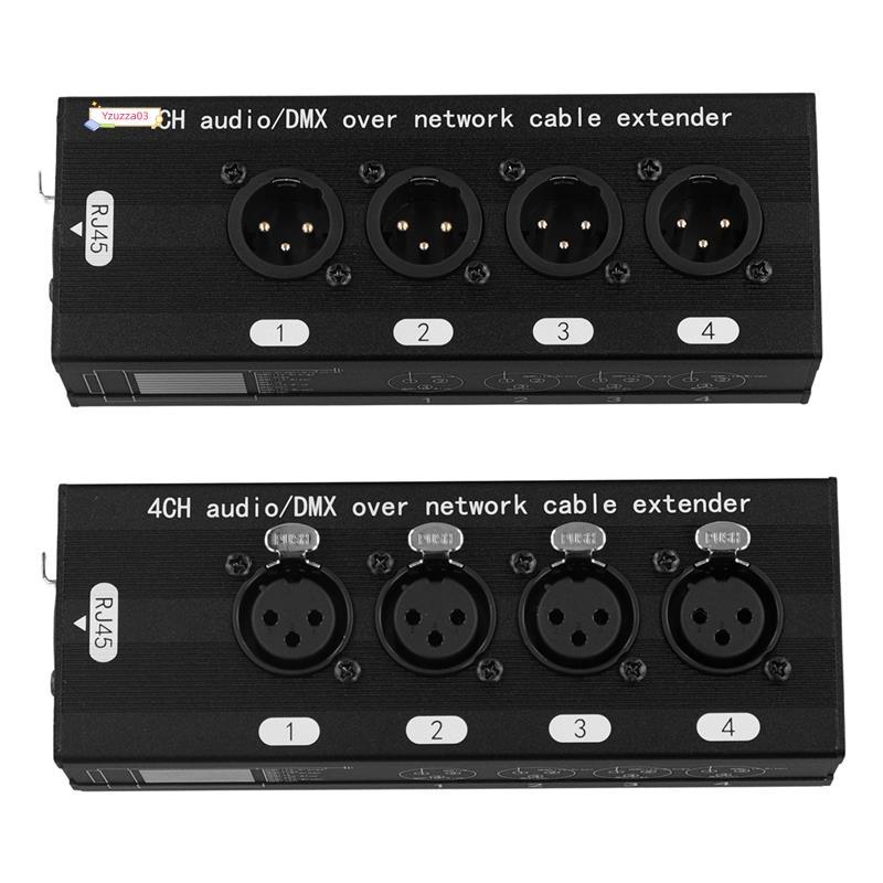 [Hot]1 Par De 4 Canais XLR/Áudio RJ45 Ethernet Extensor Transceptor Para Palco Ao Vivo , Estúdio De Gravação De