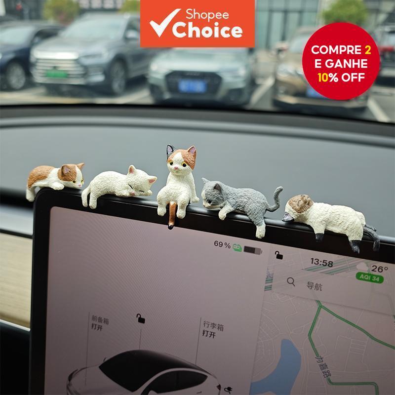 5 Pçs Tela De Gato Pequenos Ornamentos Controle Central Do Carro Deitado Boneca Decoração Interior em Oferta na Shopee