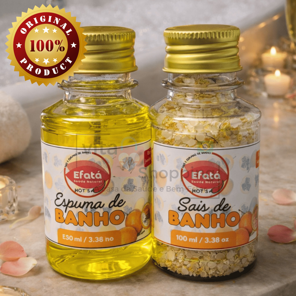 Kit Sais e Espuma de Banho Banheira Ofurô Jacuzzi Maracujá