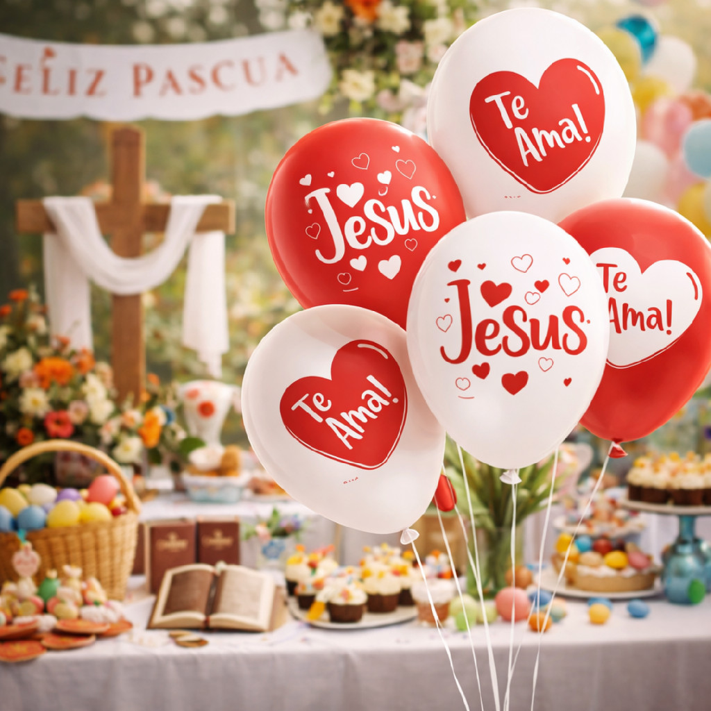 Bexiga Balão Páscoa Jesus Te Ama Nº8 Festa Cristã C/20 Unid em Oferta na Shopee
