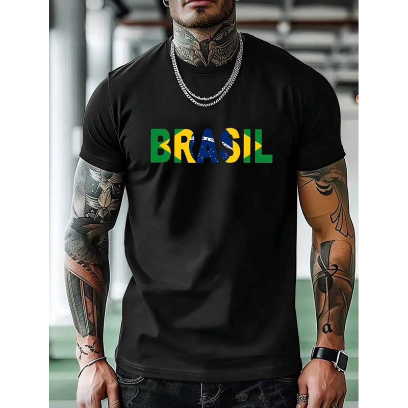 Camisa Camiseta Brasil Copa do Mundo 2026 Carnaval 100% Algodão Masculina Feminina Unissex Ano novo Verão