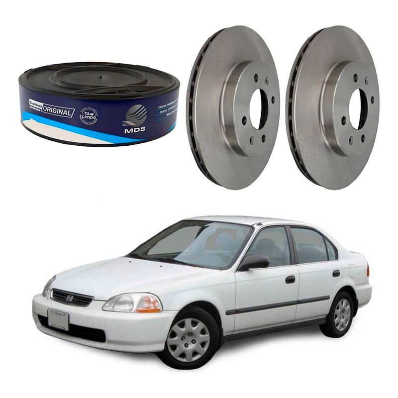 Par Disco Freio Dianteiro Honda Civic 1.5 1.6 1997 A 2000