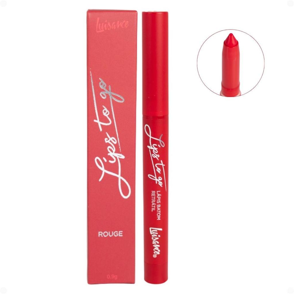 Lápis Batom Retrátil Luisance Lips To Go Rouge Ref.:L7008