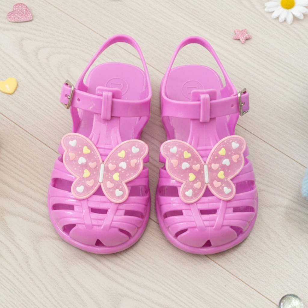 Sandália infantil Feminina Papetes Menina Leve Confortável Borboletinha Colorida Fofa Delicada