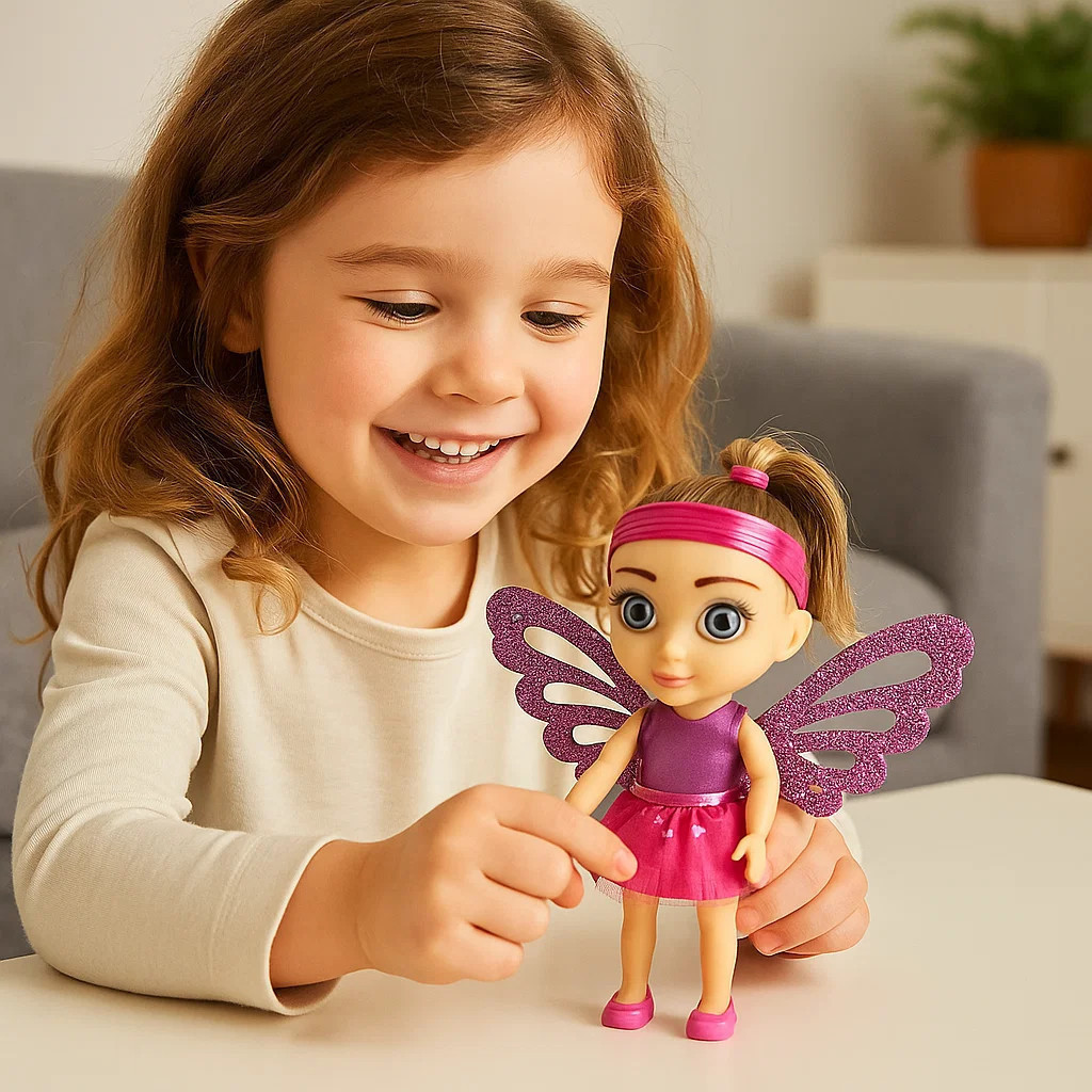 Boneca Bailarina Infantil Estilo Barbie Menina Criança Vestido Pelúcia Fada Sereia Brinquedo