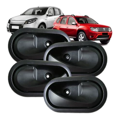 Kit 4 Maçaneta Interna Sandero 2008 A 2014 Logan 2008 A 2013 Duster 2012 A 2015