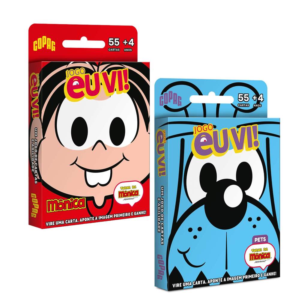 Jogo Eu Vi! Turma da Mônica Sortido e Unitário 55 Cartas Copag - 36726 em Oferta na Shopee